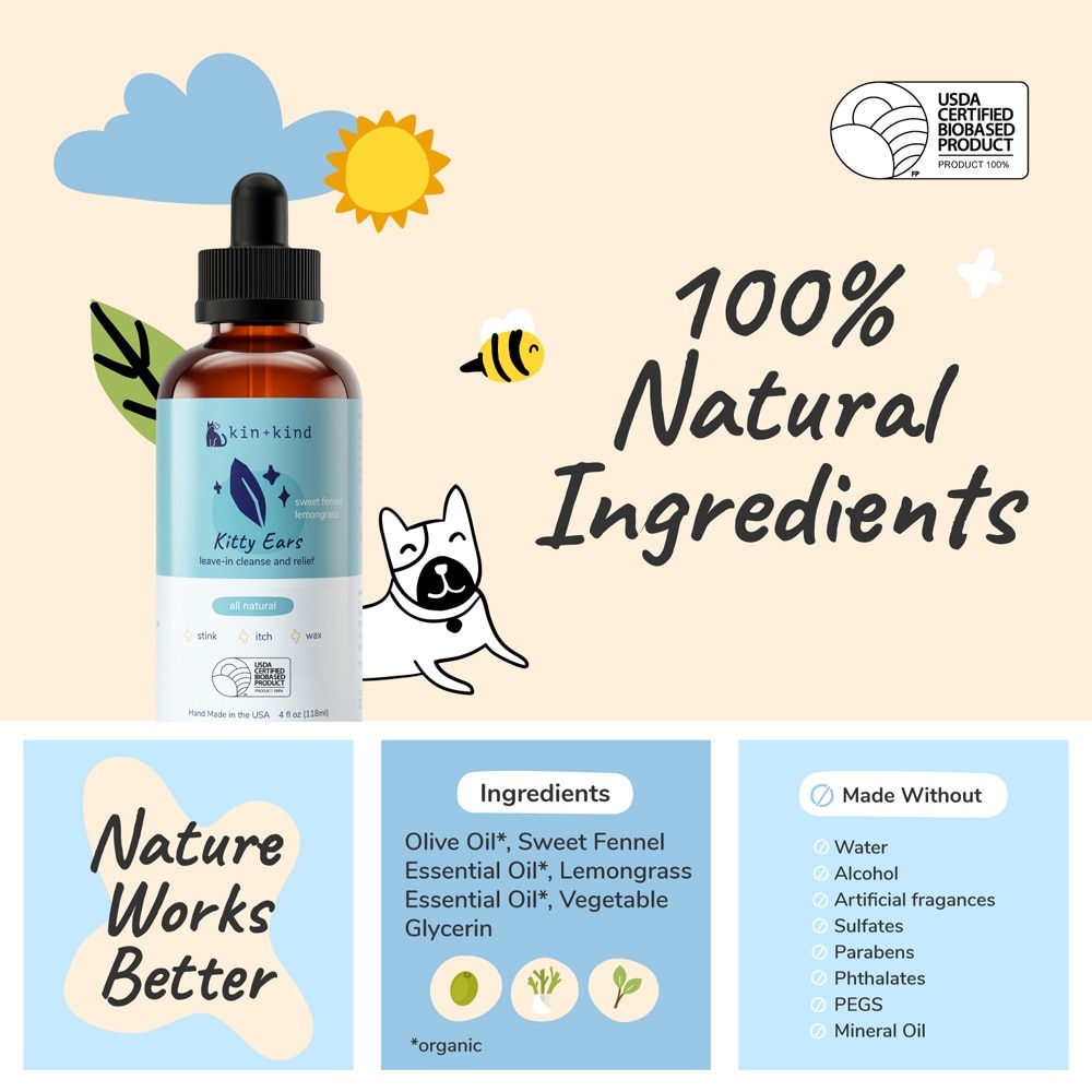 Natural Kitty Ear Cleaner 118ml (Expiry: Apr`2027)