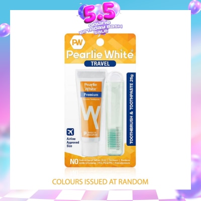 PEARLIE WHITE® - Travel Toothbrush & Toothpaste