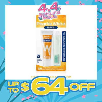 PEARLIE WHITE® - Travel Toothbrush & Toothpaste