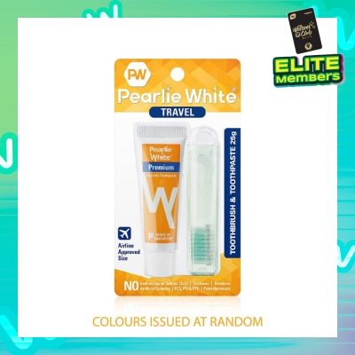 PEARLIE WHITE® Travel Toothbrush & Toothpaste