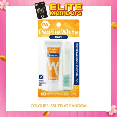 PEARLIE WHITE® Travel Toothbrush & Toothpaste