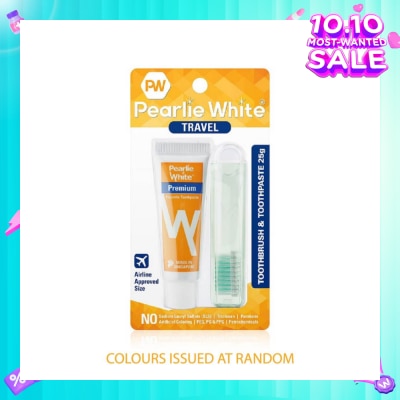 PEARLIE WHITE® Travel Toothbrush & Toothpaste