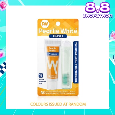PEARLIE WHITE® Travel Toothbrush & Toothpaste