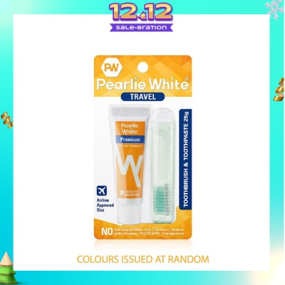 PEARLIE WHITE® Travel Toothbrush & Toothpaste
