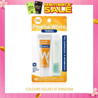 PEARLIE WHITE® Travel Toothbrush & Toothpaste