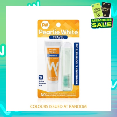 PEARLIE WHITE® Travel Toothbrush & Toothpaste