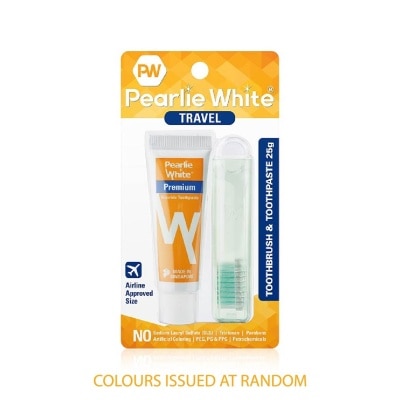 PEARLIE WHITE® Travel Toothbrush & Toothpaste