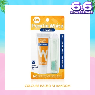 PEARLIE WHITE® Travel Toothbrush & Toothpaste