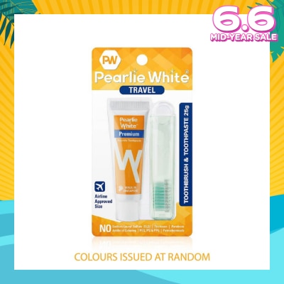 PEARLIE WHITE® Travel Toothbrush & Toothpaste