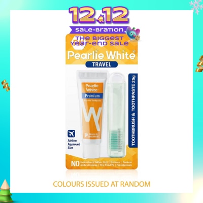 PEARLIE WHITE® Travel Toothbrush & Toothpaste