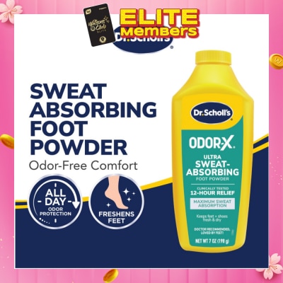 DR SCHOLL’S Dr Scholl's Odorx Ultra Sweat Absorbing Foot Powder (Suitable For Sweaty Feet) 7oz