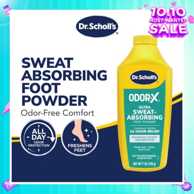 DR SCHOLL’S Dr Scholl's Odorx Ultra Sweat Absorbing Foot Powder (Suitable For Sweaty Feet) 7oz