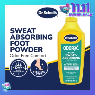 DR SCHOLL’S Dr Scholl's Odorx Ultra Sweat Absorbing Foot Powder (Suitable For Sweaty Feet) 7oz