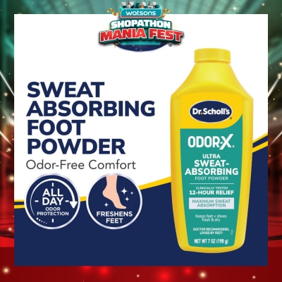 DR SCHOLL’S - Dr Scholl's Odorx Ultra Sweat Absorbing Foot Powder (Suitable For Sweaty Feet) 7oz