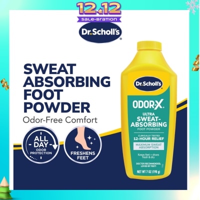 DR SCHOLL’S Dr Scholl's Odorx Ultra Sweat Absorbing Foot Powder (Suitable For Sweaty Feet) 7oz