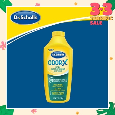 DR SCHOLL’S Odorx Ultra Sweat Absorbing Foot Powder (Suitable For Sweaty Feet) 7oz