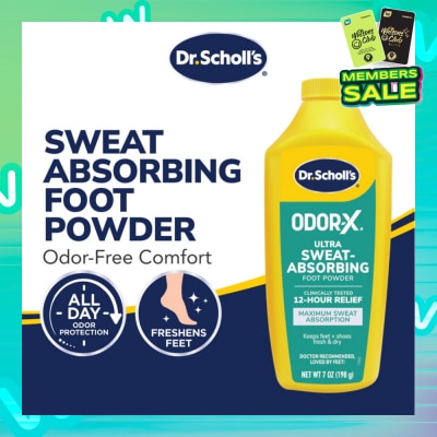 DR SCHOLL’S Dr Scholl's Odorx Ultra Sweat Absorbing Foot Powder (Suitable For Sweaty Feet) 7oz