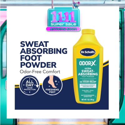 DR SCHOLL’S Dr Scholl's Odorx Ultra Sweat Absorbing Foot Powder (Suitable For Sweaty Feet) 7oz image
