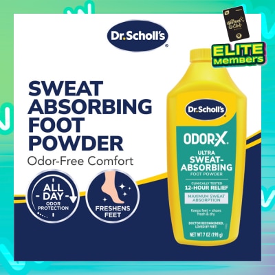DR SCHOLL’S Dr Scholl's Odorx Ultra Sweat Absorbing Foot Powder (Suitable For Sweaty Feet) 7oz