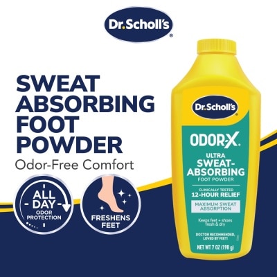 DR SCHOLL’S Dr Scholl's Odorx Ultra Sweat Absorbing Foot Powder (Suitable For Sweaty Feet) 7oz