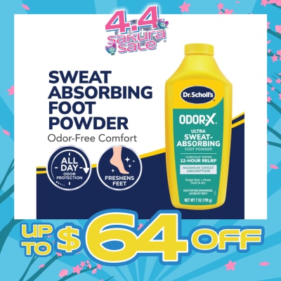 DR SCHOLL’S - Dr Scholl's Odorx Ultra Sweat Absorbing Foot Powder (Suitable For Sweaty Feet) 7oz