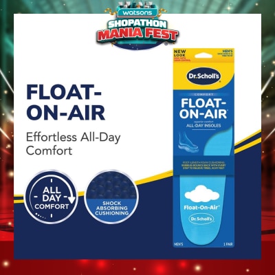 DR SCHOLL’S - Dr Scholl's Comfort Float On Air Men. Air Foam Insoles To Provide All Day Comfort (Pair) 1s