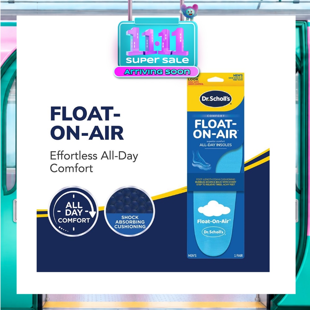 Dr Scholl's Comfort Float On Air Men. Air Foam Insoles To Provide All Day Comfort (Pair) 1s image