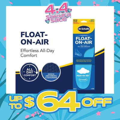 DR SCHOLL’S - Dr Scholl's Comfort Float On Air Men. Air Foam Insoles To Provide All Day Comfort (Pair) 1s
