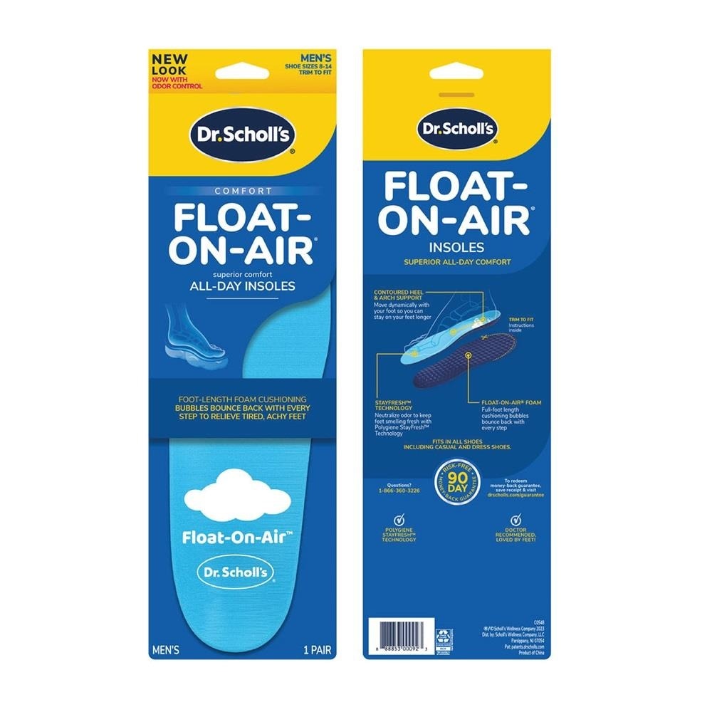 Dr Scholl's Comfort Float On Air Men. Air Foam Insoles To Provide All Day Comfort (Pair) 1s