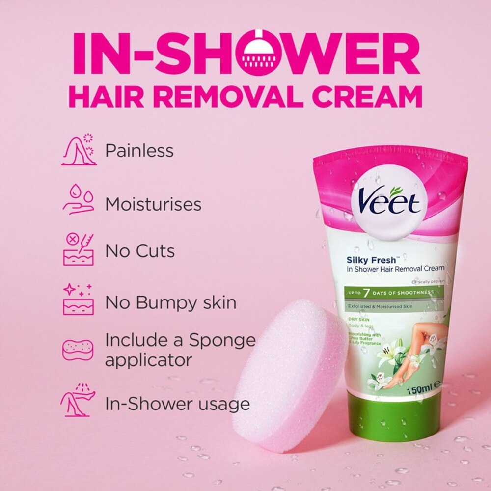 In-shower Hair Removal Cream Dry Skin 150g