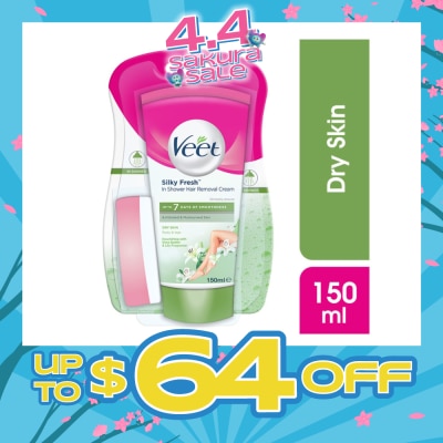 VEET - In-shower Hair Removal Cream Dry Skin 150g (Expiry: May`2026)