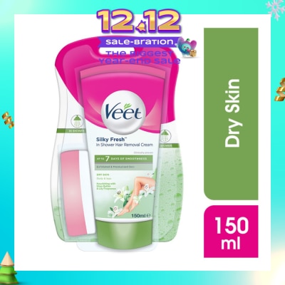 VEET In-shower Hair Removal Cream Dry Skin 150g (Expiry: Aug`2026)