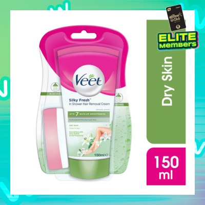 VEET In-shower Hair Removal Cream Dry Skin 150g (Expiry: May`2026)