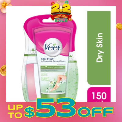 VEET In-shower Hair Removal Cream Dry Skin 150g&nbsp;(Expiry: Aug`2026)