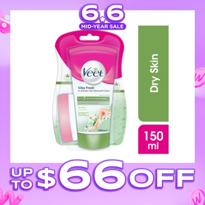 VEET - In-shower Hair Removal Cream Dry Skin 150g (Expiry: May`2026)
