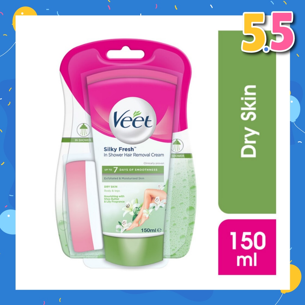 In-shower Hair Removal Cream Dry Skin 150g