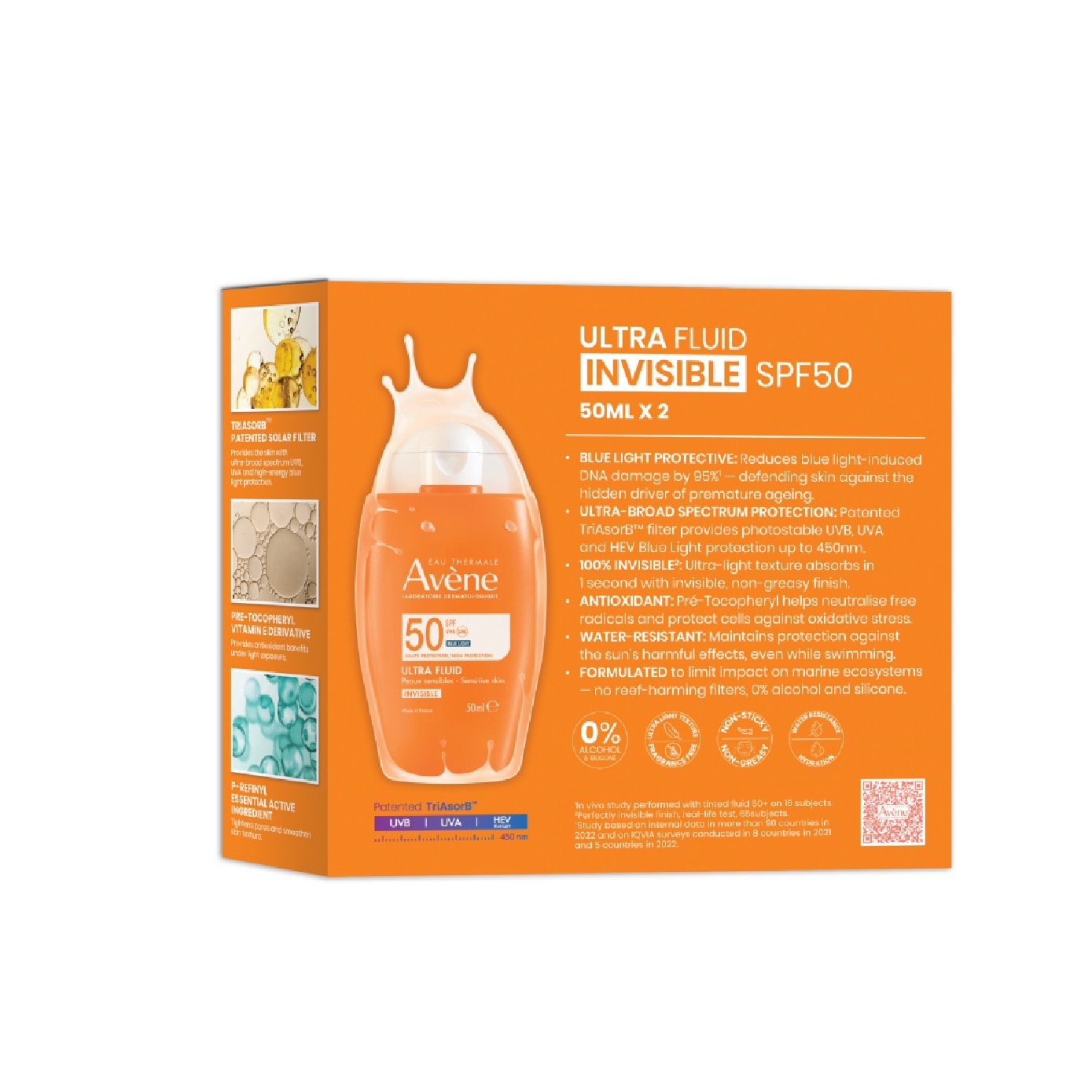 Ultra Fluid Invisible Sun Protection SPF50 Duo Packset consists 50ml x 2s with Free Vitamin Active CG Sample 2ml x 2s