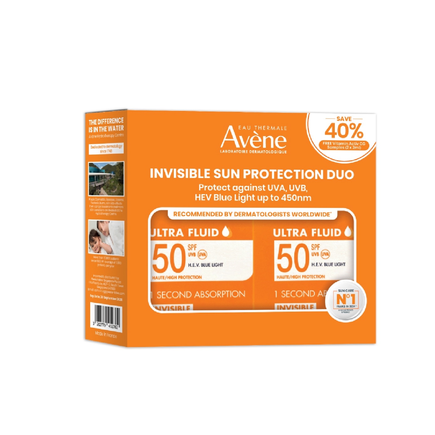 Ultra Fluid Invisible Sun Protection SPF50 Duo Packset consists 50ml x 2s with Free Vitamin Active CG Sample 2ml x 2s