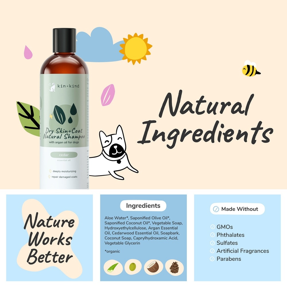 Dry Skin & Coat Natural Shampoo for Dog Cedar 354ml