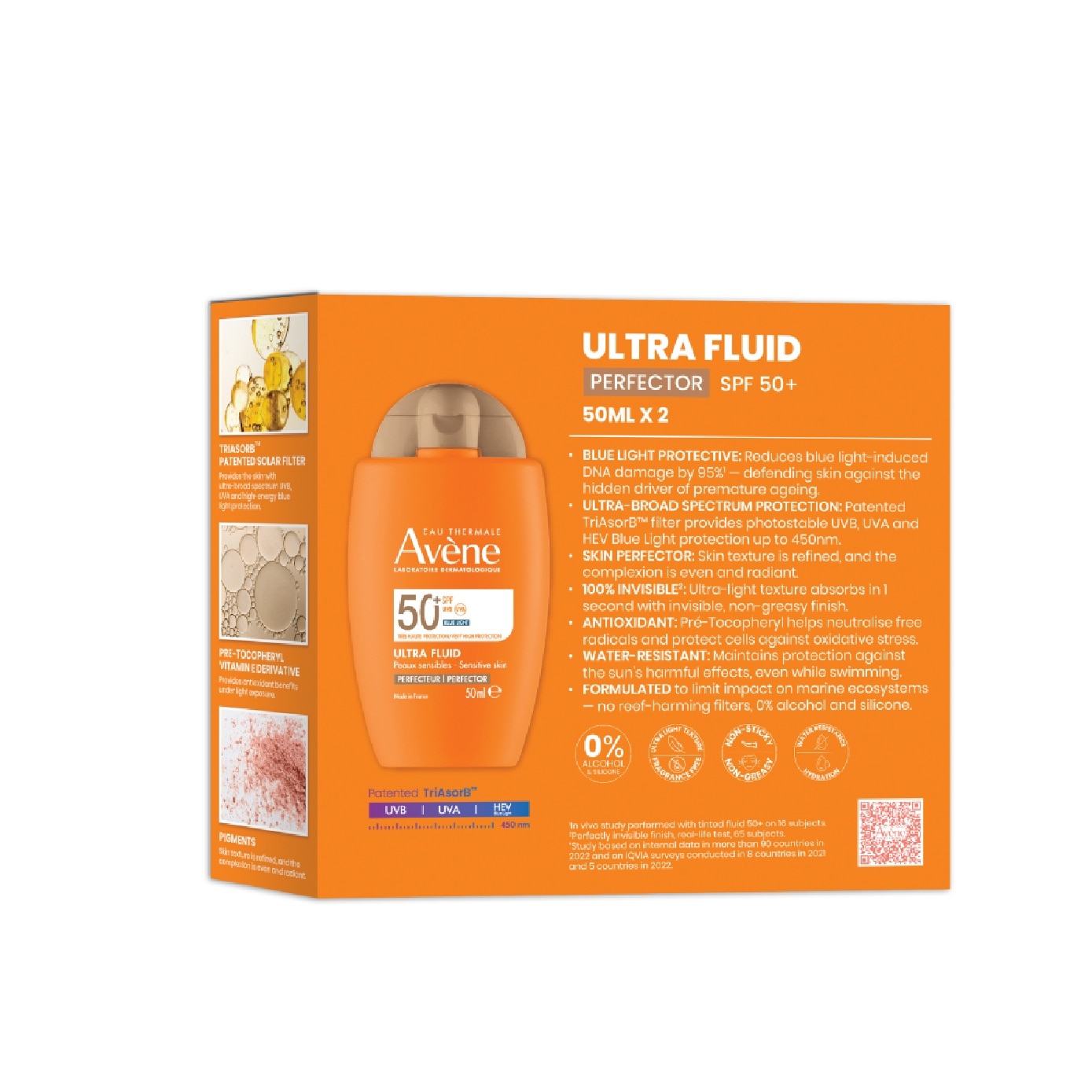 Ultra Fluid Perfector Sun Protection SPF50 Duo Packset consists 50ml x 2s with Free Vitamin Active CG Sample 2ml x 2s