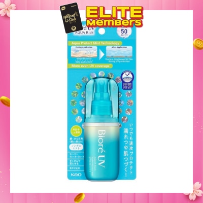 BIORE UV Aqua Rich Aqua Protect Mist SPF50 PA++++ Sunscreen (Suitable for Face & Body + Strong water resistance) 60ml