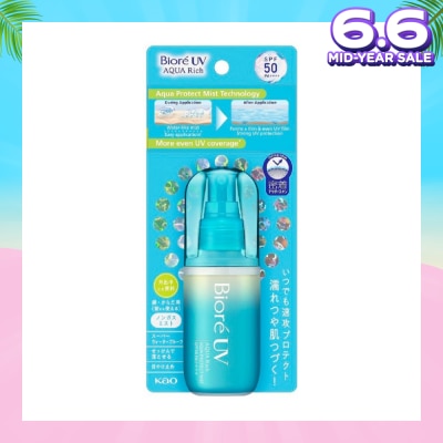 BIORE UV Aqua Rich Aqua Protect Mist SPF50 PA++++ Sunscreen (Suitable for Face & Body + Strong water resistance) 60ml