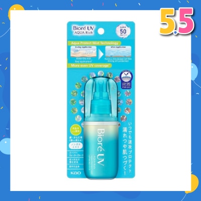 BIORE UV Aqua Rich Aqua Protect Mist SPF50 PA++++ Sunscreen (Suitable for Face & Body + Strong water resistance) 60ml