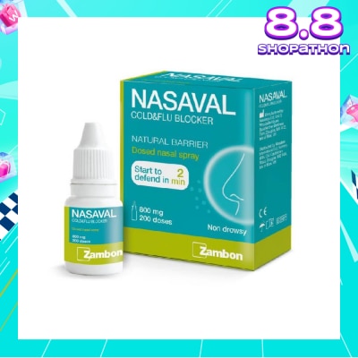 NASAVAL Cold And Flu Blocker Powder Nasal Spray 800 Mg, 200 Doses