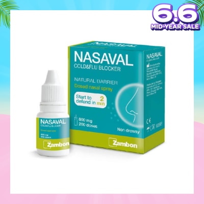 NASAVAL Cold And Flu Blocker Powder Nasal Spray 800 Mg, 200 Doses
