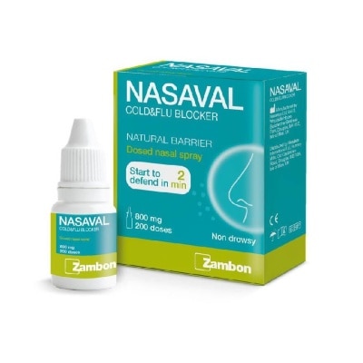 NASAVAL Cold And Flu Blocker Powder Nasal Spray 800 Mg, 200 Doses