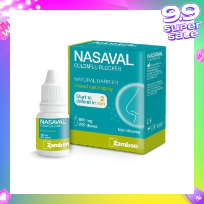 NASAVAL Cold And Flu Blocker Powder Nasal Spray 800 Mg, 200 Doses
