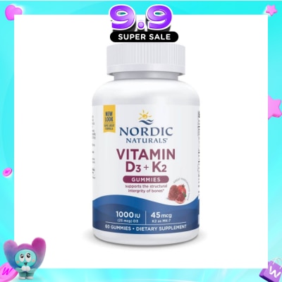 NORDIC NATURALS - Vitamin D3 + K2 Gummies (Superior Support For The Health And Maintenance Of Normal Bones) 60s image