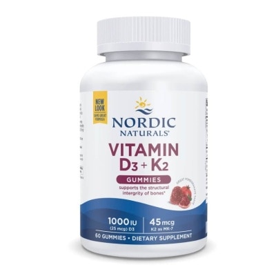 NORDIC NATURALS Vitamin D3 + K2 Gummies (Superior Support For The Health And Maintenance Of Normal Bones) 60s