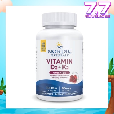 NORDIC NATURALS Vitamin D3 + K2 Gummies (Superior Support For The Health And Maintenance Of Normal Bones) 60s